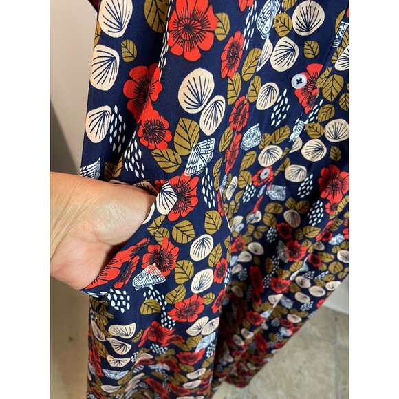 Paula Blouse Floral Caftan Dress With Pockets - Multicolor Print - Picture 4 of 12